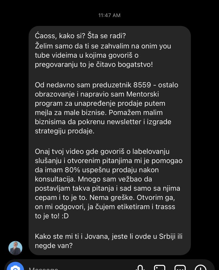 Utisak: 80% uspešna prodaja posle konsultacija